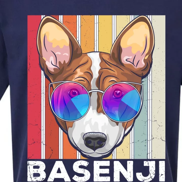 Retro Style Dog Lover Apparel Basenji With Sunglasses Gift Sueded Cloud Jersey T-Shirt