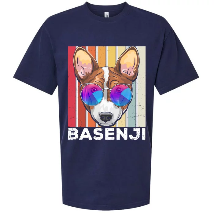 Retro Style Dog Lover Apparel Basenji With Sunglasses Gift Sueded Cloud Jersey T-Shirt