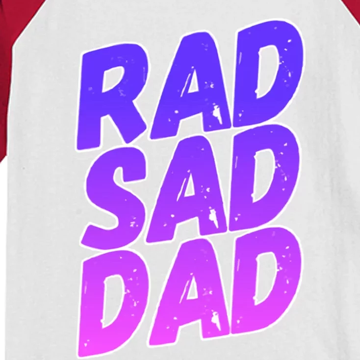 Rad Sad Dad Gift Kids Colorblock Raglan Jersey