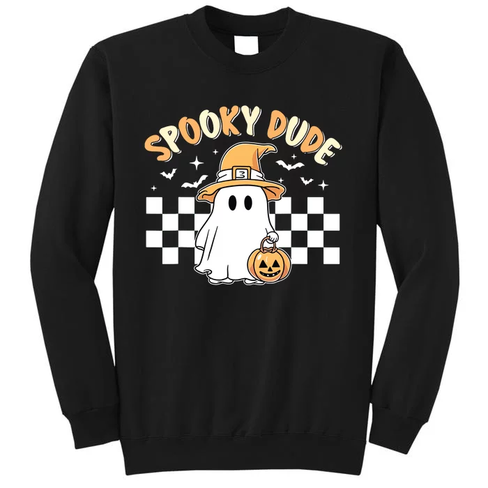 Retro Spooky Dude Cute Ghost Halloween Boy Kids Tall Sweatshirt