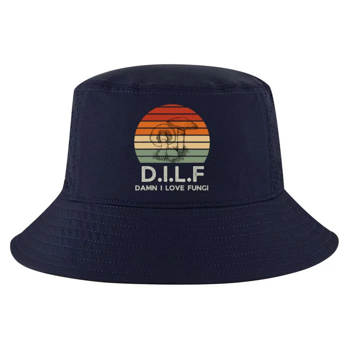 Retro Sun Dilf Damn I Love Fungi Mushrooms Mushroom Lover Cool Comfort Performance Bucket Hat