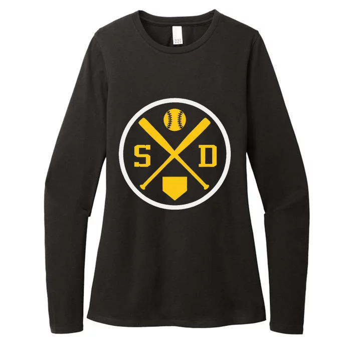 Retro San Diego Baseball Emblem Vintage Sd Womens CVC Long Sleeve Shirt