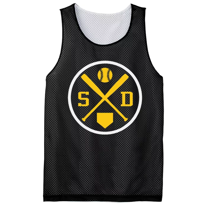 Retro San Diego Baseball Emblem Vintage Sd Mesh Reversible Basketball Jersey Tank