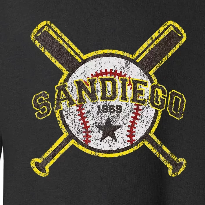 Retro San Diego Baseball Sd Toddler Sweatshirt