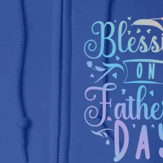 Retro Son Daughter Family Matching Blessing On Father's Day Gift Full Zip Hoodie