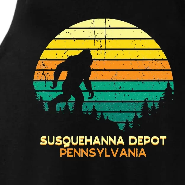 Retro Susquehanna Depot Pennsylvania Big Foot Souvenir Ladies Tri-Blend Wicking Tank