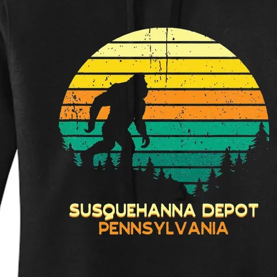 Retro Susquehanna Depot Pennsylvania Big Foot Souvenir Women's Pullover Hoodie