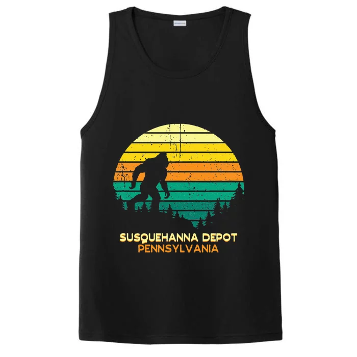 Retro Susquehanna Depot Pennsylvania Big Foot Souvenir Performance Tank