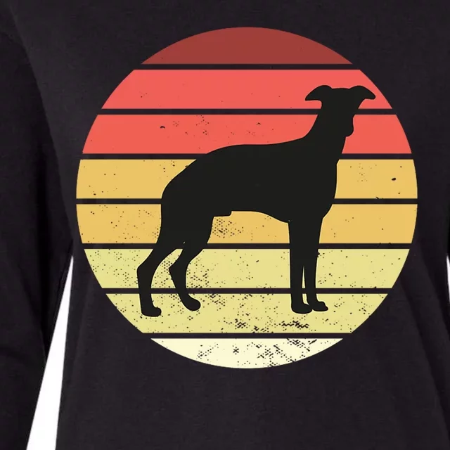 Retro Sunset Dog Lover Womens Cotton Relaxed Long Sleeve T-Shirt