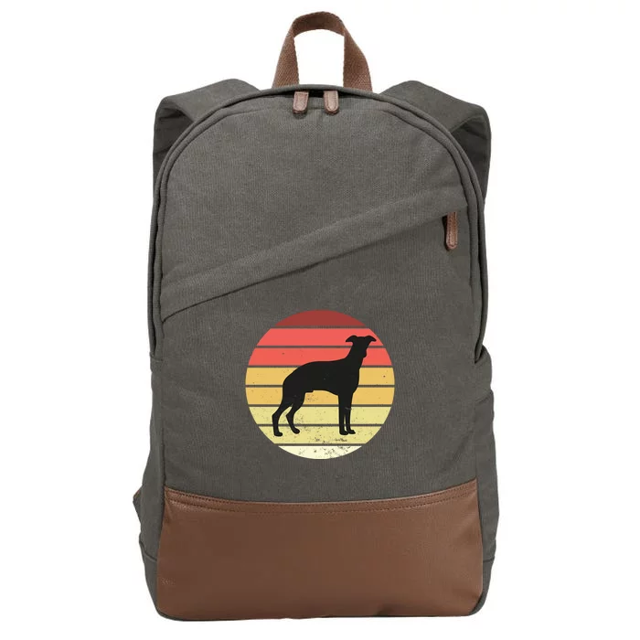 Retro Sunset Dog Lover Cotton Canvas Backpack