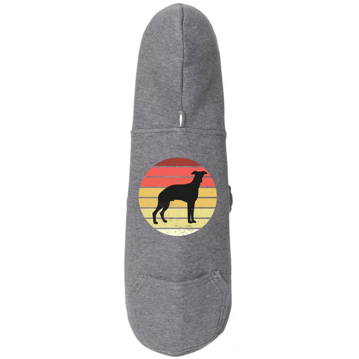 Retro Sunset Dog Lover Doggie 3-End Fleece Hoodie