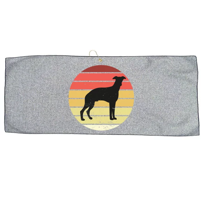 Retro Sunset Dog Lover Large Microfiber Waffle Golf Towel