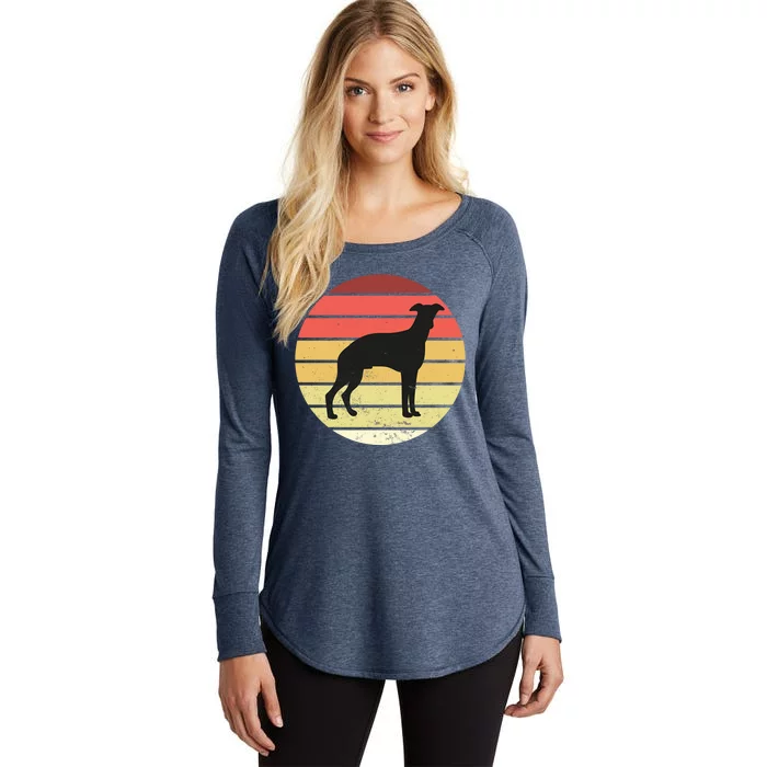 Retro Sunset Dog Lover Women's Perfect Tri Tunic Long Sleeve Shirt