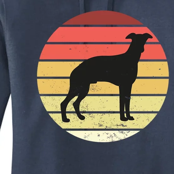 Retro Sunset Dog Lover Women's Pullover Hoodie