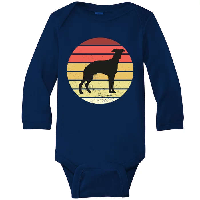 Retro Sunset Dog Lover Baby Long Sleeve Bodysuit