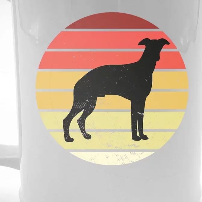 Retro Sunset Dog Lover Front & Back Beer Stein