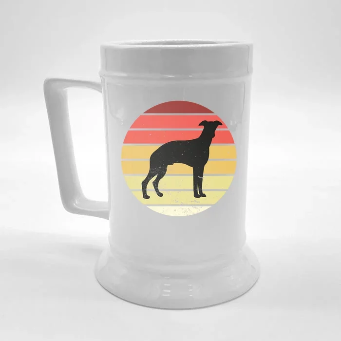 Retro Sunset Dog Lover Front & Back Beer Stein