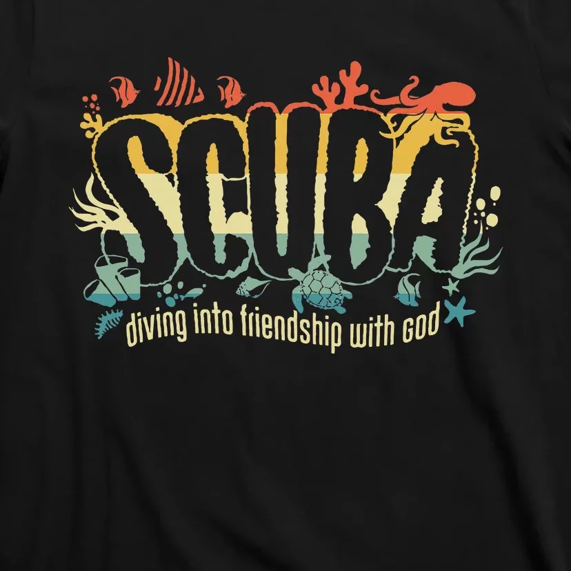 Retro Scuba Diving Into Friendship With God Vbs 2024 T-Shirt