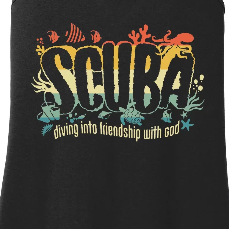 Retro Scuba Diving Into Friendship With God Vbs 2024 Ladies Essential Tank