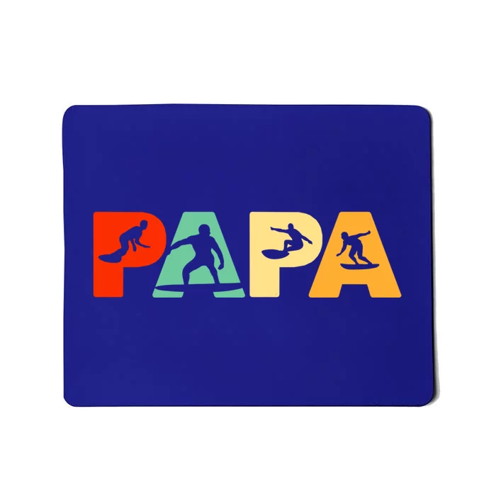 Retro Surf Dad Funny Papa Surfing Fathers Day Gift Mousepad