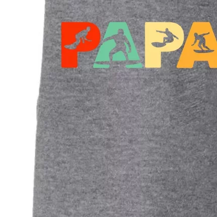 Retro Surf Dad Funny Papa Surfing Fathers Day Gift Doggie 3-End Fleece Hoodie