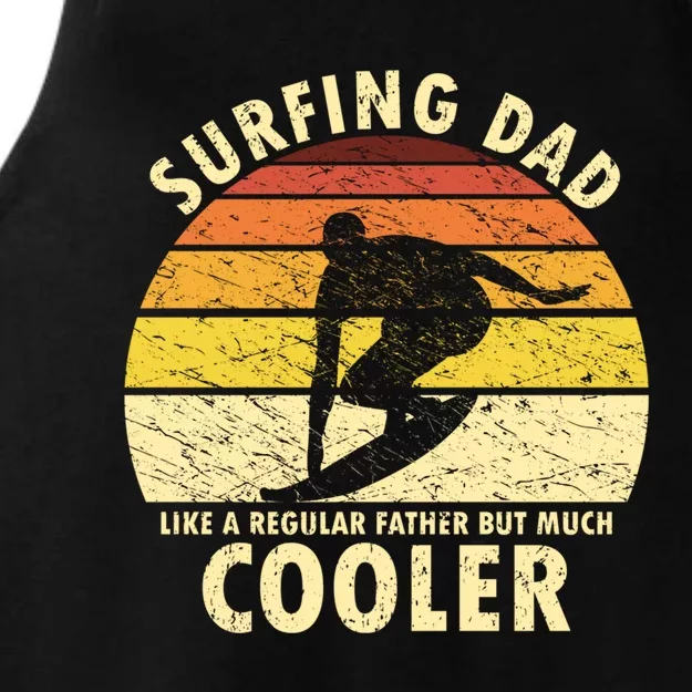 Retro Surfing Dad Surfer Surfing Father Meaningful Gift Ladies Tri-Blend Wicking Tank