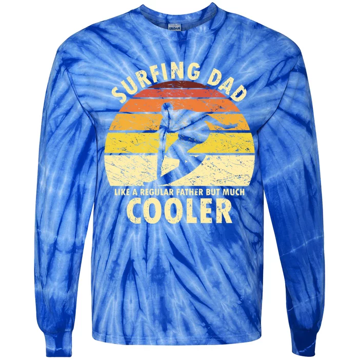 Retro Surfing Dad Surfer Surfing Father Meaningful Gift Tie-Dye Long Sleeve Shirt