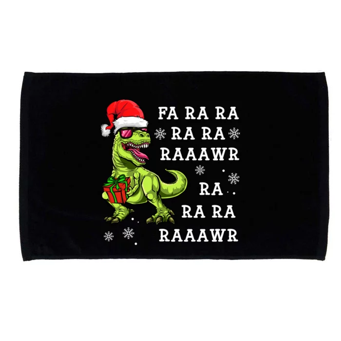 Rawr Santa Dino Great Gift Christmas Trex Dinosaur Gift Microfiber Hand Towel