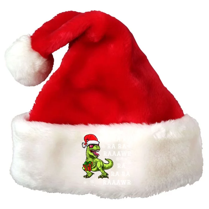 Rawr Santa Dino Great Gift Christmas Trex Dinosaur Gift Premium Christmas Santa Hat