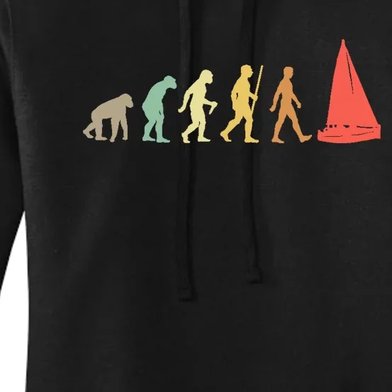 Retro Sailing Evolution Gift For Sailors And Skippers Women's Pullover Hoodie