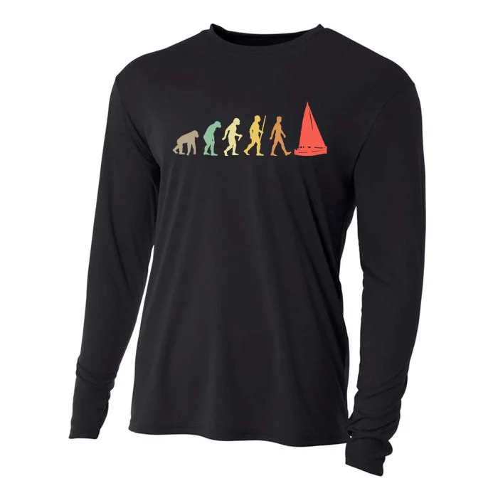 Retro Sailing Evolution Gift For Sailors And Skippers Cooling Performance Long Sleeve Crew