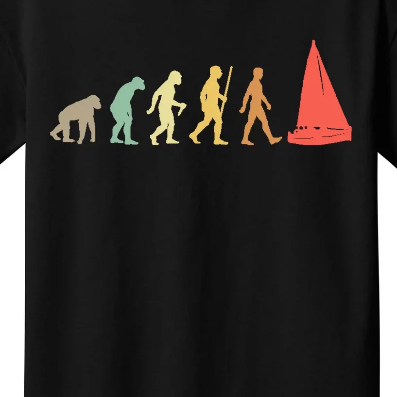 Retro Sailing Evolution Gift For Sailors And Skippers Kids T-Shirt