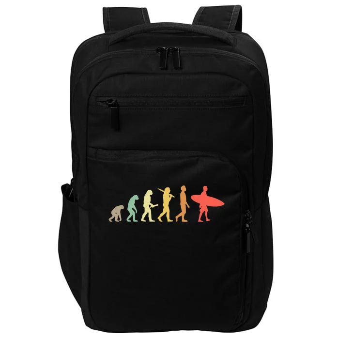 Retro Surfing Evolution Gift For Surfers Meaningful Gift Impact Tech Backpack