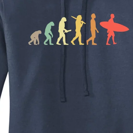 Retro Surfing Evolution Gift For Surfers Meaningful Gift Women's Pullover Hoodie