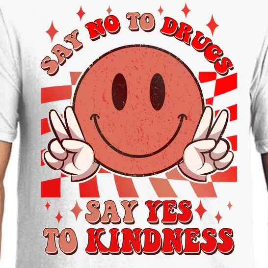 Retro Smiley Emoji Say No To Drugs Say Yes To Kindness Substance Abuse Awareness Pajama Set