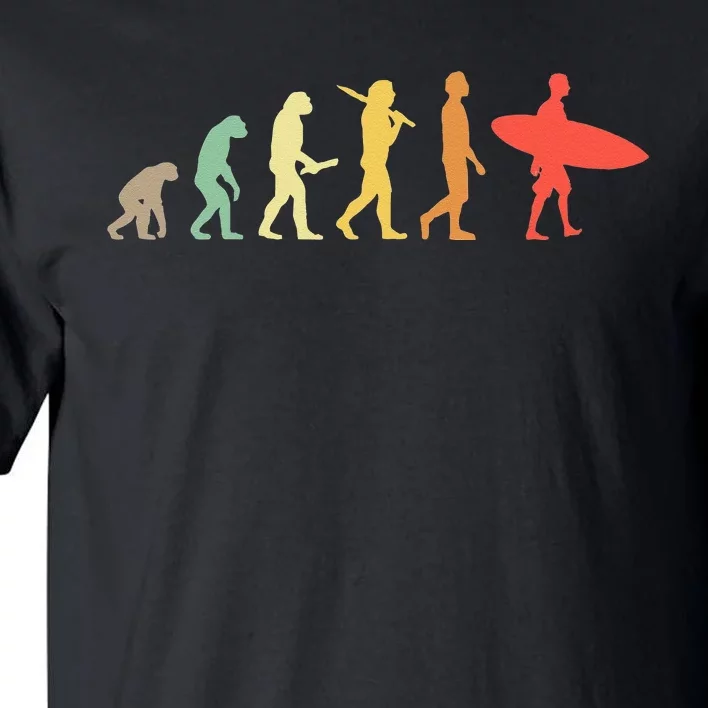 Retro Surfing Evolution Gift For Surfers Tall T-Shirt