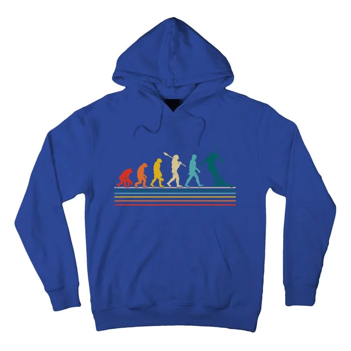 Retro Ski Evolution Ski Lover Skier Novelty Gift Tall Hoodie