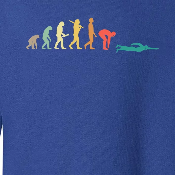 Retro Swimming Evolution Gift For Swimmers Gift Toddler Sweatshirt