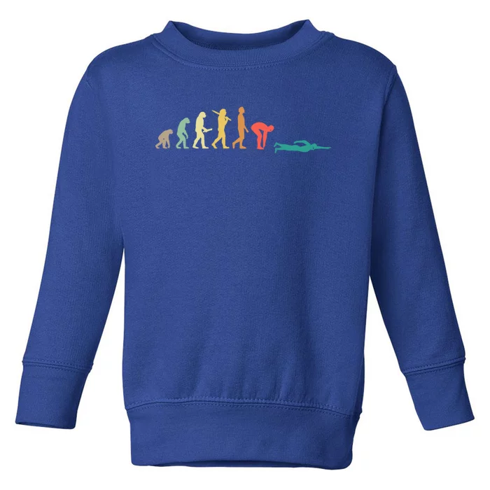 Retro Swimming Evolution Gift For Swimmers Gift Toddler Sweatshirt