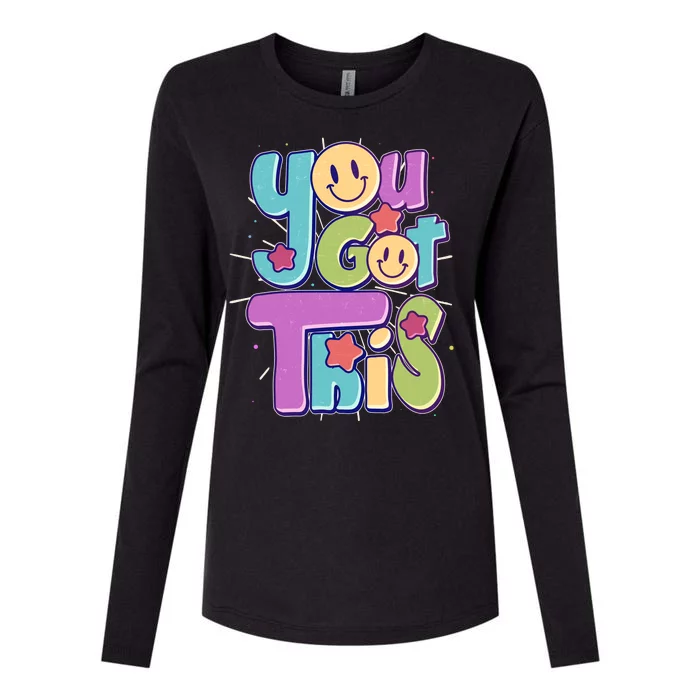 Retro Smiley Emoji You Got This Womens Cotton Relaxed Long Sleeve T-Shirt