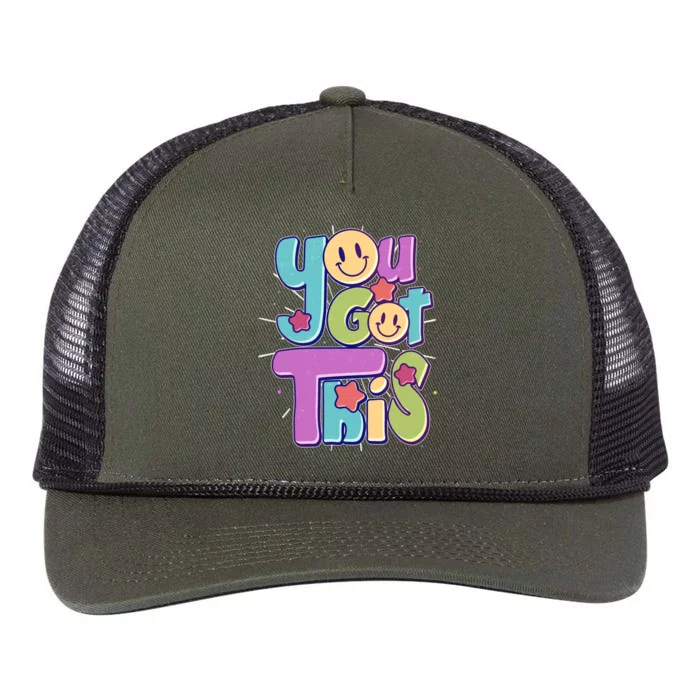 Retro Smiley Emoji You Got This Retro Rope Trucker Hat Cap