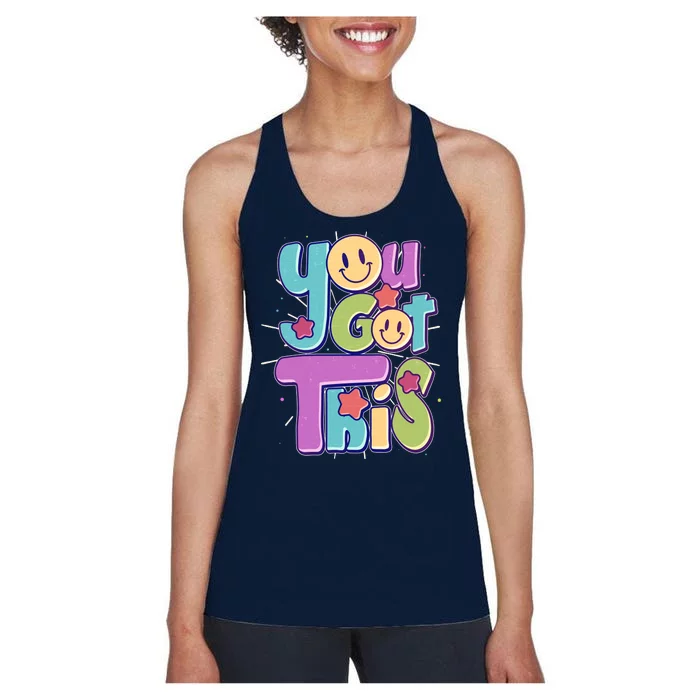 Retro Smiley Emoji You Got This Women's Racerback Tank