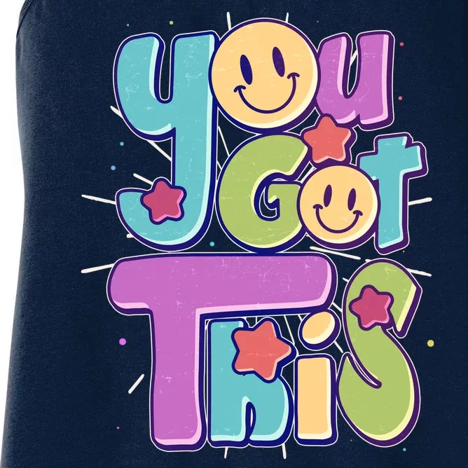 Retro Smiley Emoji You Got This Women's Racerback Tank