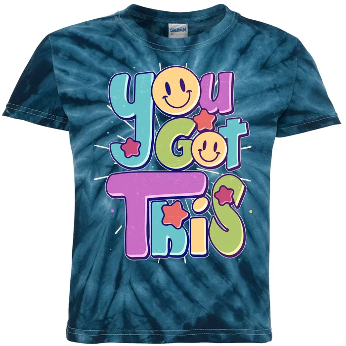 Retro Smiley Emoji You Got This Kids Tie-Dye T-Shirt