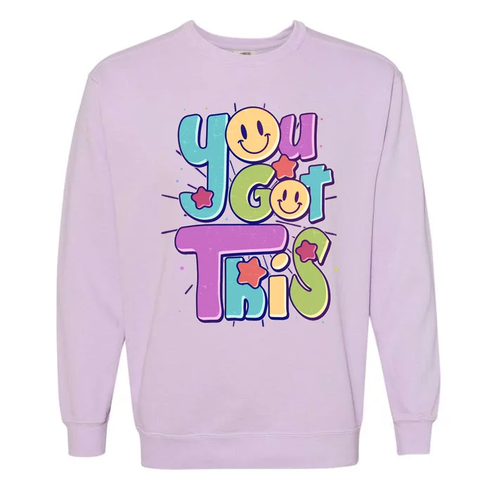 Retro Smiley Emoji You Got This Garment-Dyed Sweatshirt