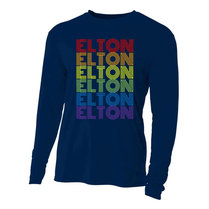 Retro Style Elton Rainbow Cooling Performance Long Sleeve Crew