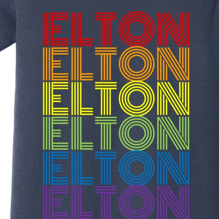 Retro Style Elton Rainbow Baby Bodysuit