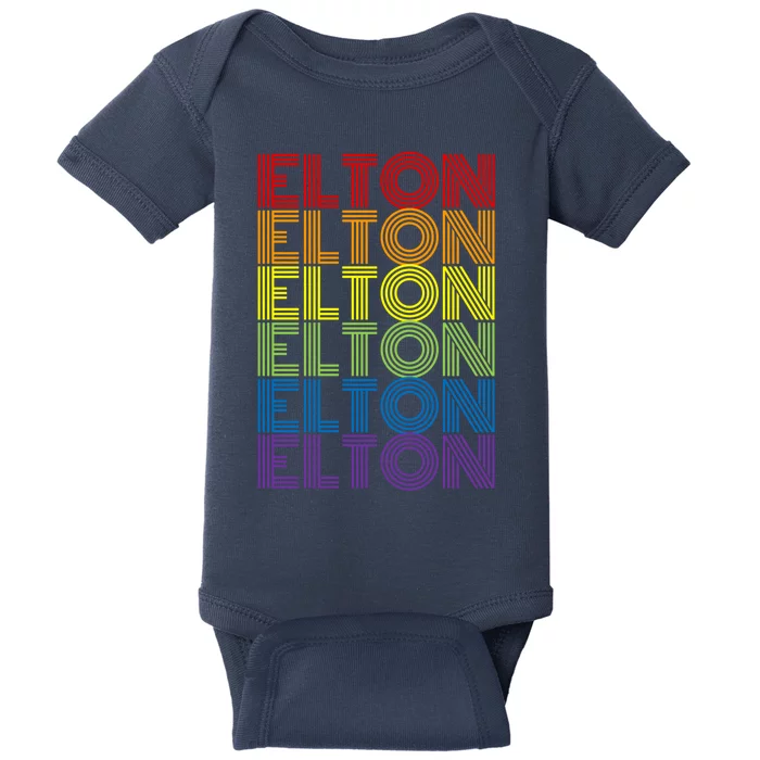 Retro Style Elton Rainbow Baby Bodysuit