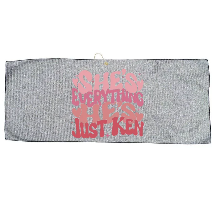 Retro Shes Everything Hes Just Ken Large Microfiber Waffle Golf Towel