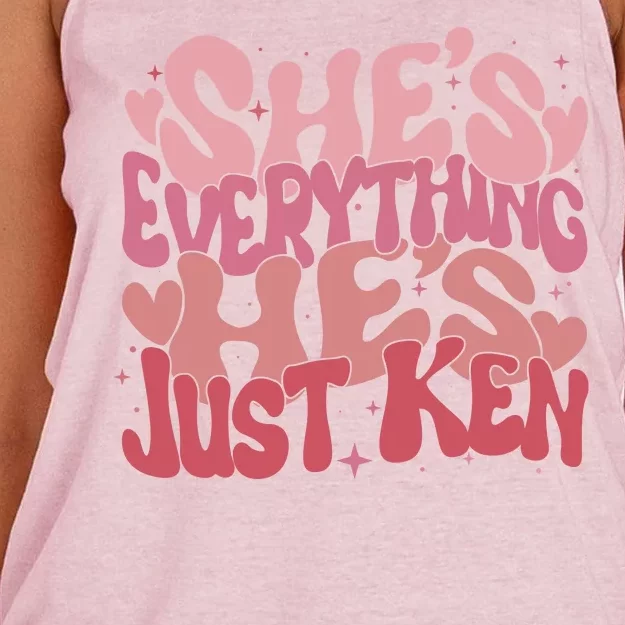 Retro Shes Everything Hes Just Ken Women's Knotted Racerback Tank